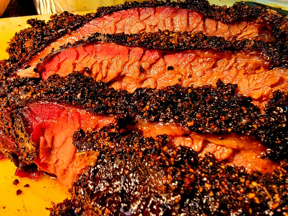 The brisket at J's BBQ in Ripon WI is smoked to tender perfection with delicious smoky flavors.