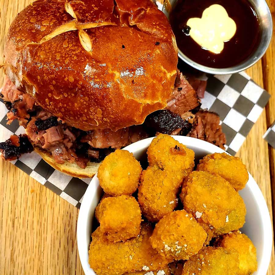 Enjoy J's BBQs delicious smoked meat sandwiches, offering delicious sides. Find us in Ripon WI.